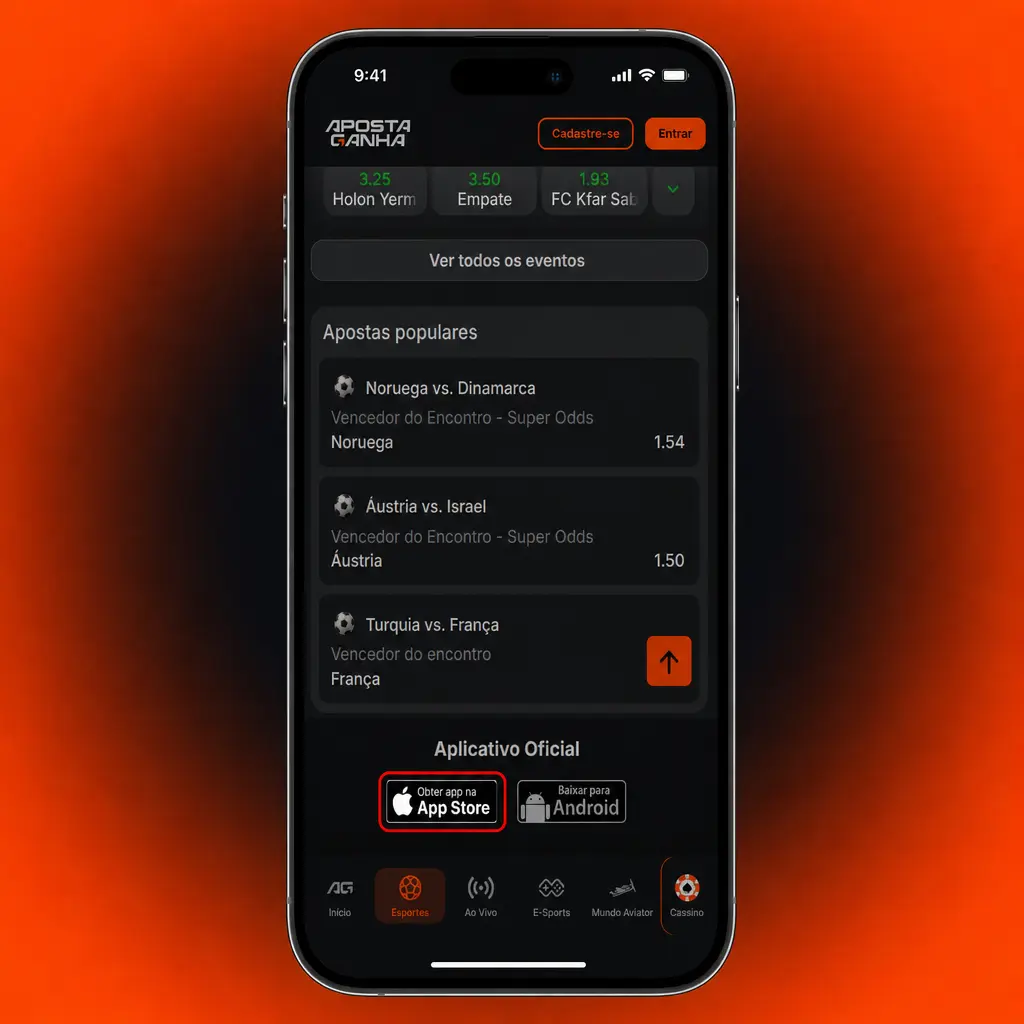 Guia passo a passo para instalar o app no iPhone ou iPad e acessar apostas e jogos de cassino.
