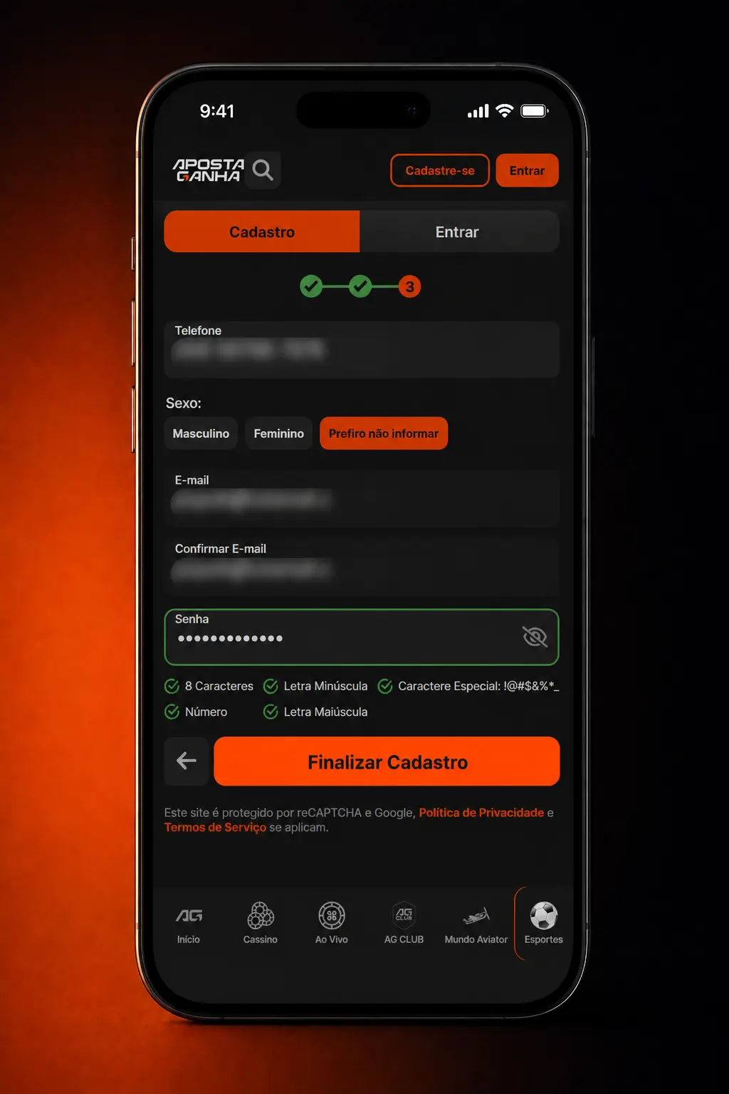 Tela do aplicativo Aposta Ganha mostrando apostas ao vivo em hóquei no gelo com odds atualizadas em tempo real.